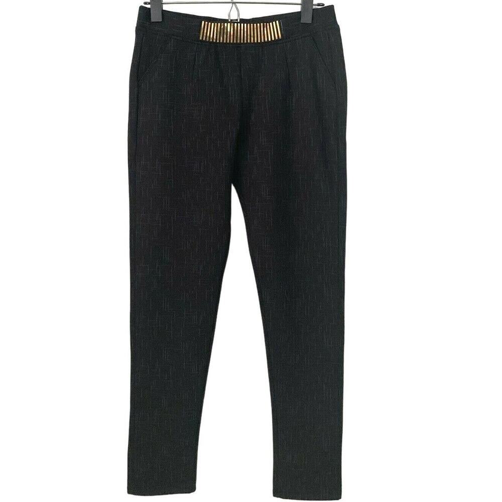 Mango Womens Black Gray Print Legging Pant NWT